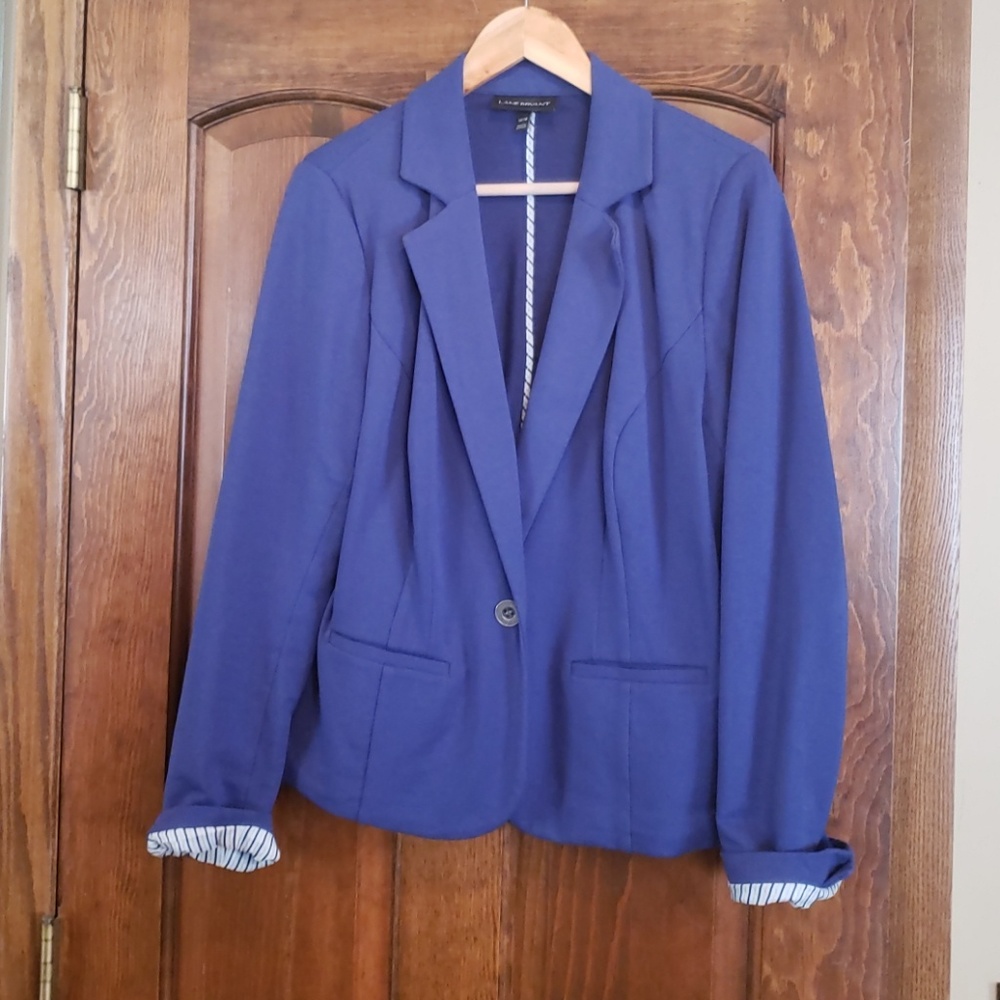 Lane Bryant Blue Cotton Blazer 14/16